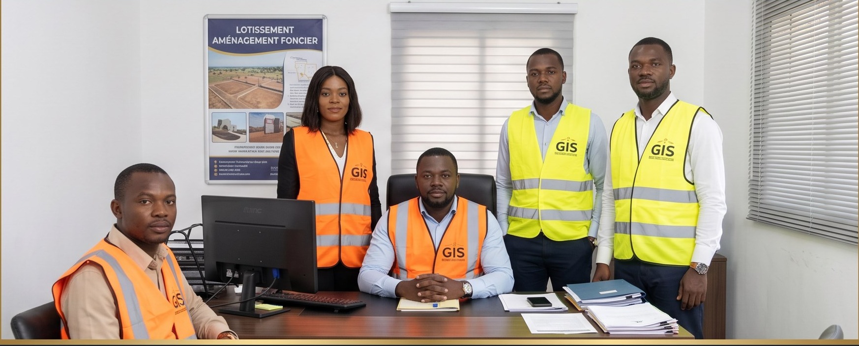 L'équipe G.I.S. dans ses bureaux à Abidjan